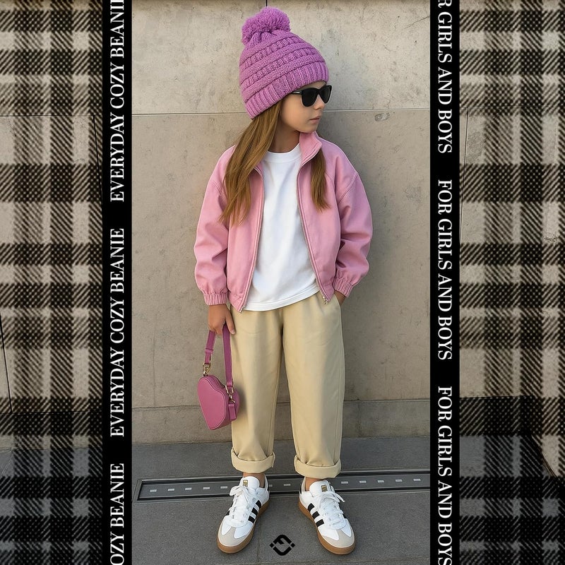 Funky Junque Toddler Pom Beanie – Kids Winter Hat for Ages 1–4, Baby Boy & Girl Knit Beanies, Warm Cozy Knit Snow Hats - Image 5